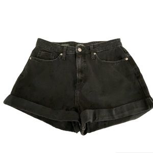 Wild Fable Super High Black Denim Mom Shorts